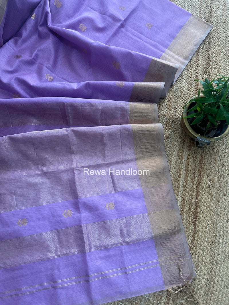 Maheshwari Lavender Lotus Butta Saree LBS093