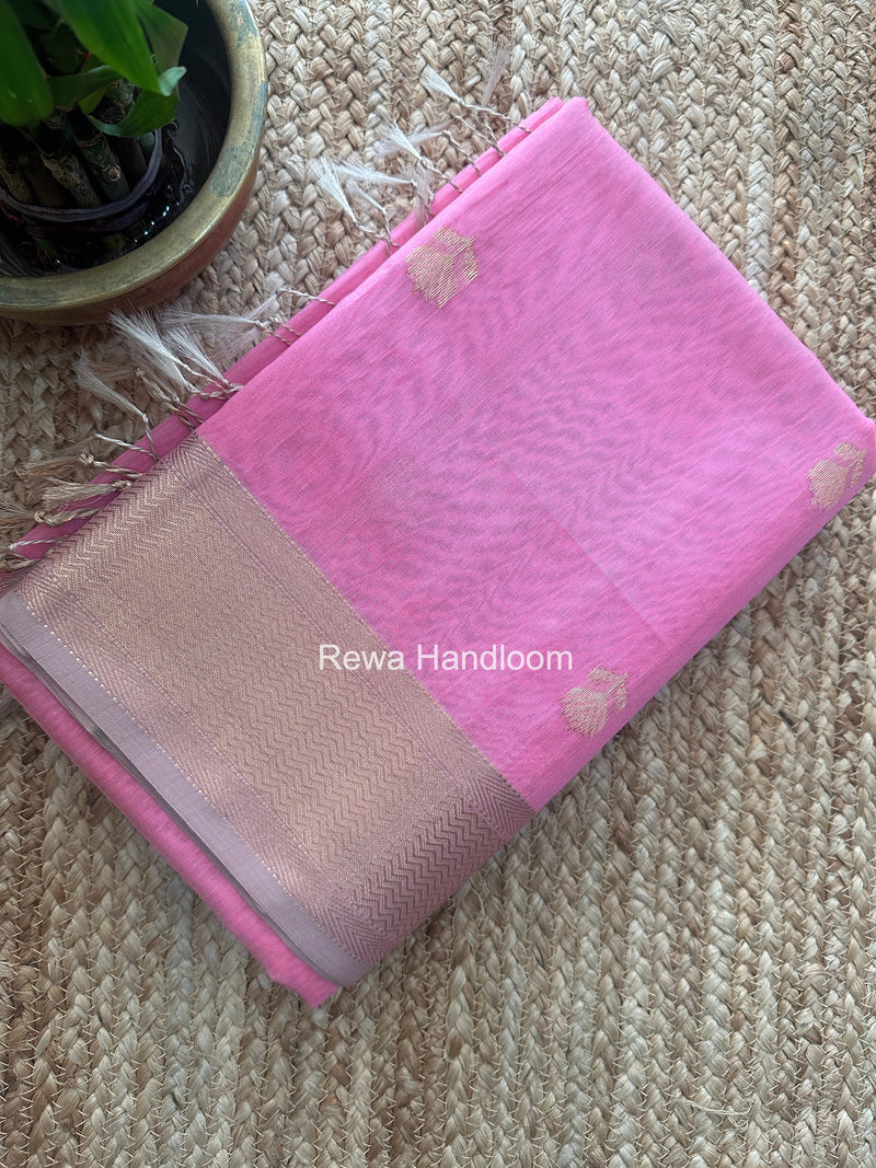 Maheshwari Pink Lotus Butta Saree LBS094