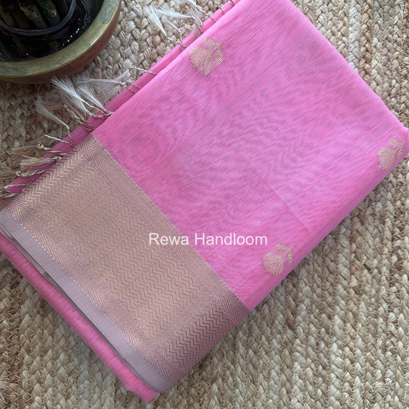 Maheshwari Pink Lotus Butta Saree LBS094
