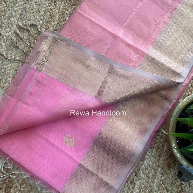 Maheshwari Pink Lotus Butta Saree LBS094