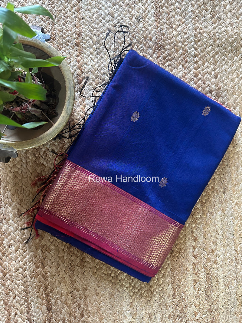 Maheshwari Blue Flower Butti Saree JBS0112