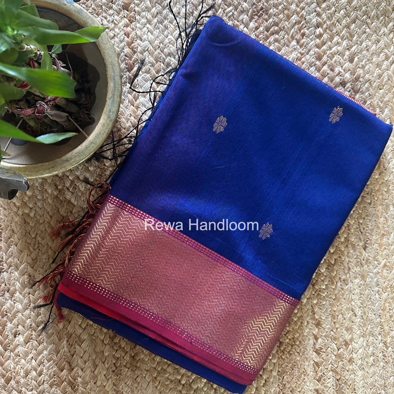 Maheshwari Blue Flower Butti Saree JBS0112