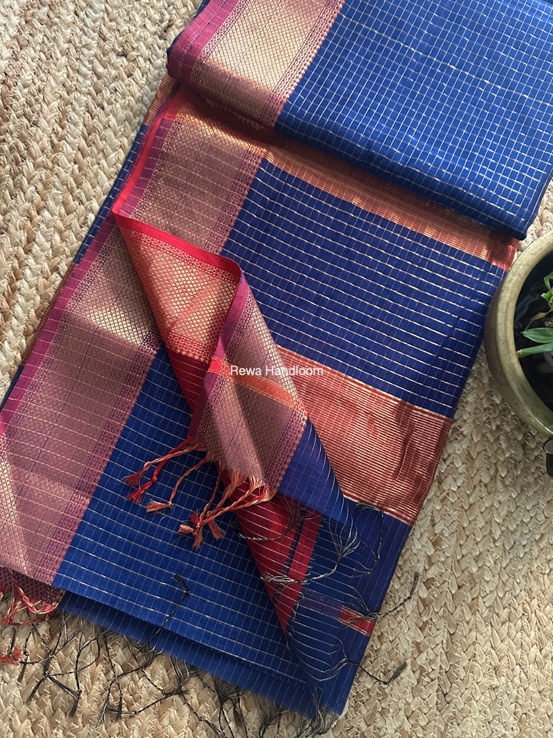 Maheshwari Zari Checks Saree