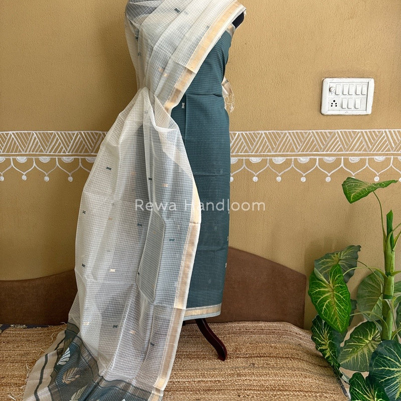Maheshwari Katan Motifs Top Dupatta Sets