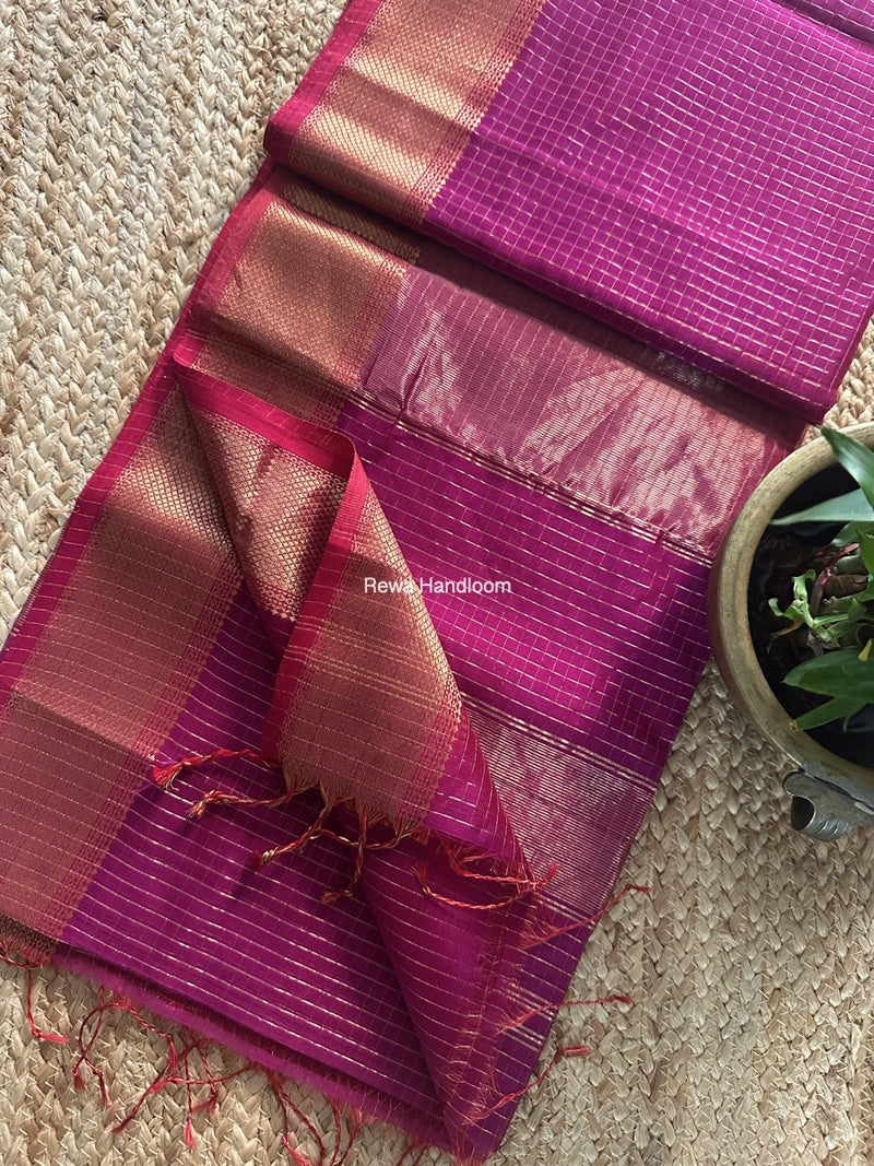 Maheshwari Zari Checks Saree