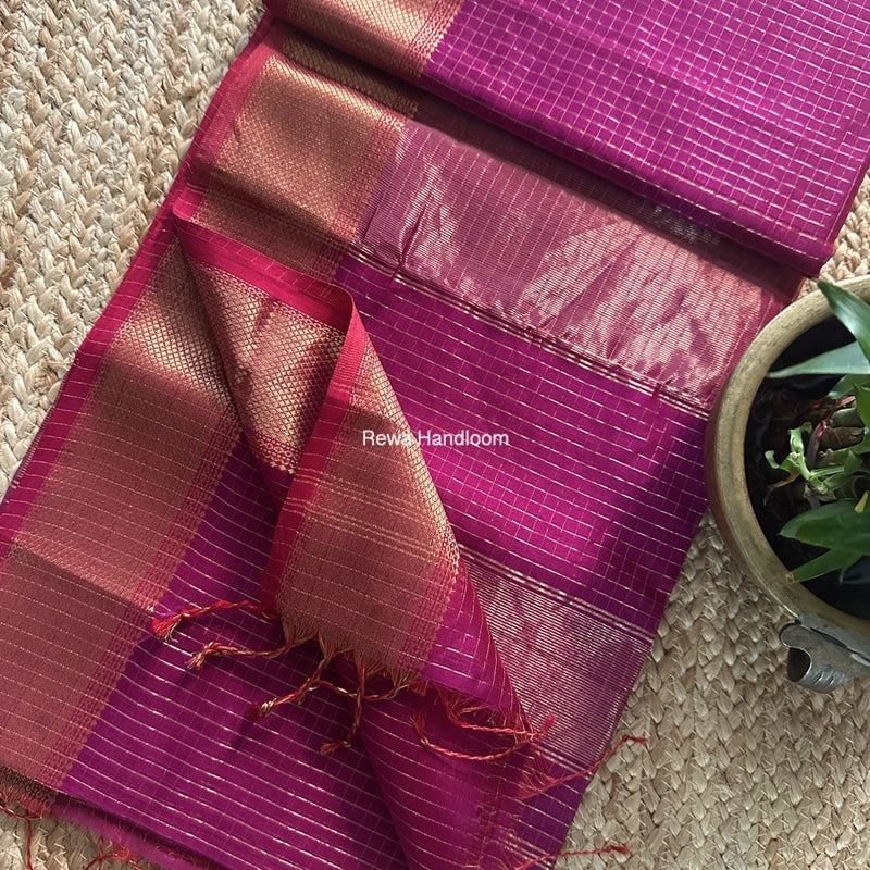 Maheshwari Zari Checks Saree