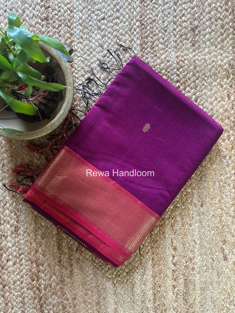 Maheshwari Purple Flower Butti Saree JBS0110