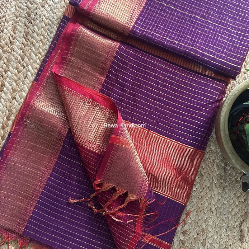 Maheshwari Zari Checks Saree