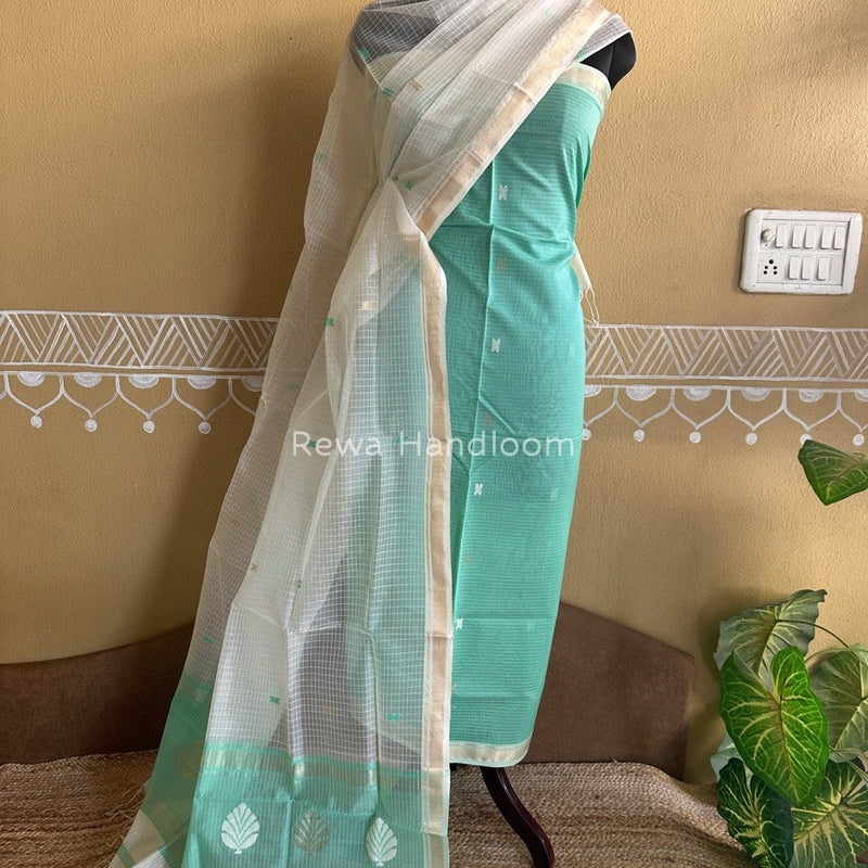 Maheshwari Katan Motifs Top Dupatta Sets