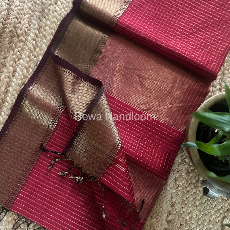 Maheshwari Zari Checks Saree