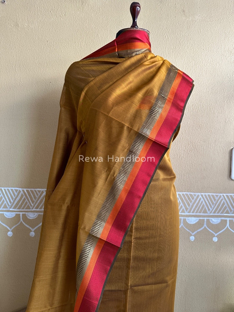 Maheshwari Mustard Yellow Multicolour Dress Material RTP019