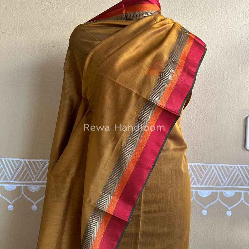 Maheshwari Mustard Yellow Multicolour Dress Material RTP019