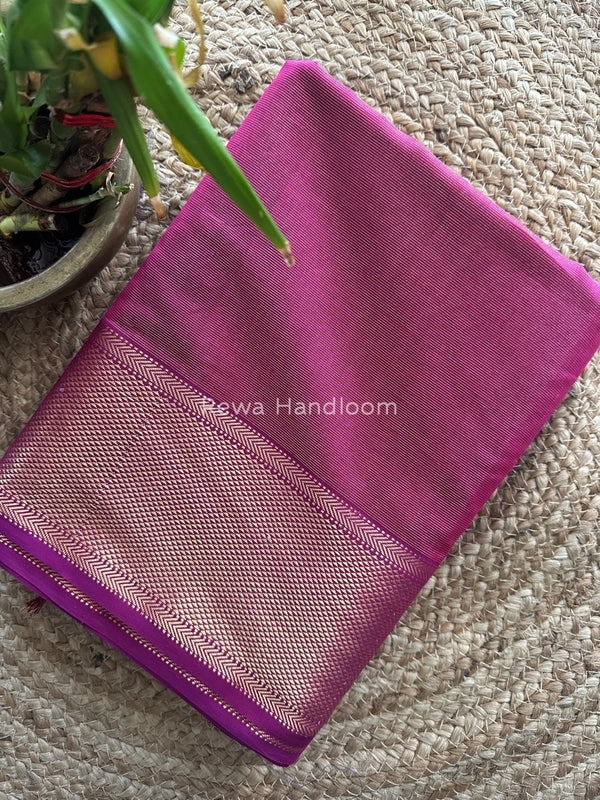 Exclusive Maheshwari Purple Tissue Silk Saree ZTS0121