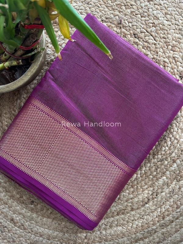 Exclusive Maheshwari Magenta Tissue Silk Saree ZTS0125
