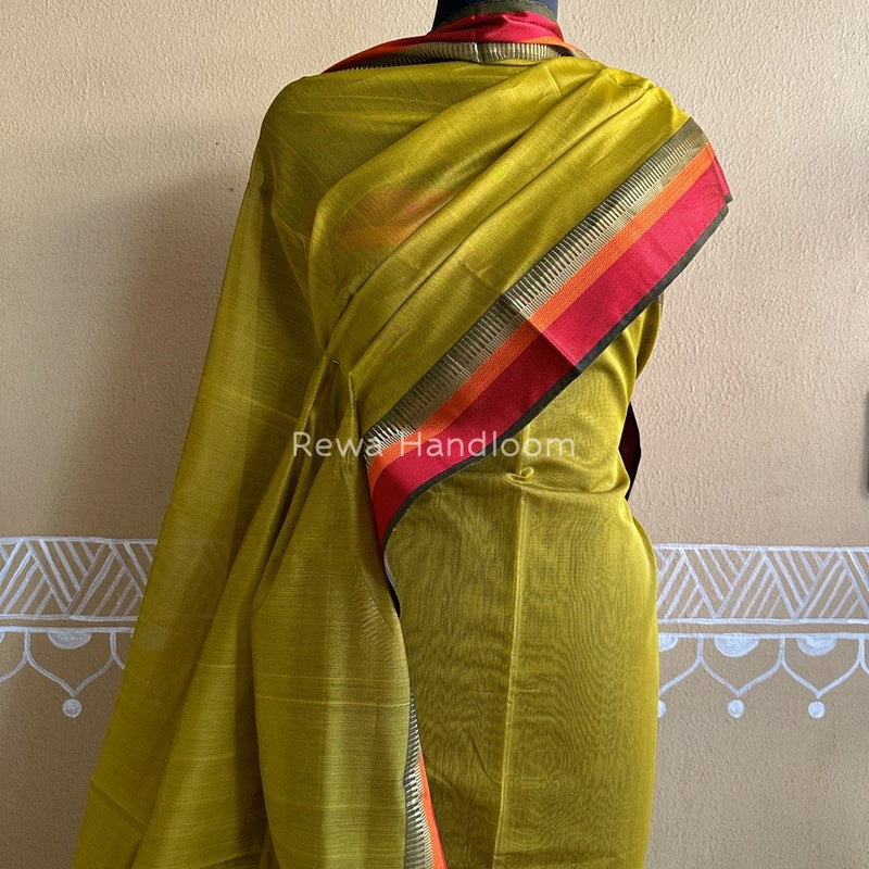 Maheshwari Mustard Green Multicolour Dress Material RTP021