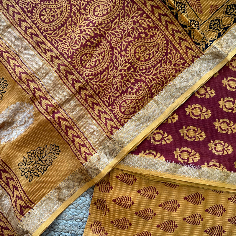 Maheshwari Yellow Bagh Print Suit