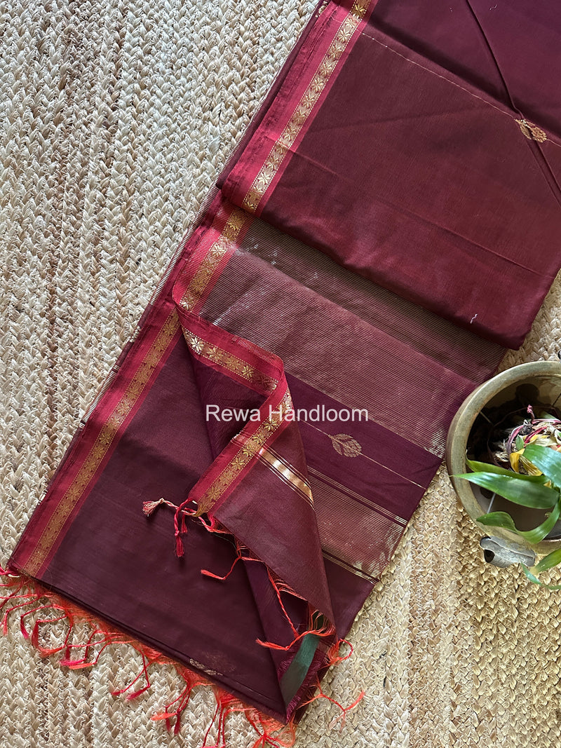 Maheshwari Shaded Gajalakshmi Diya Butta Saree