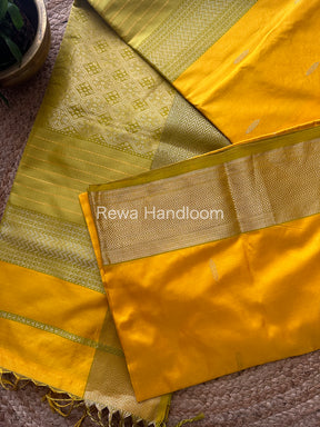 Maheshwari Yellow Pure Silk Saree PS26