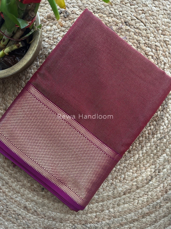 Exclusive Maheshwari Coffee Brown Tissue Silk Saree ZTS0123