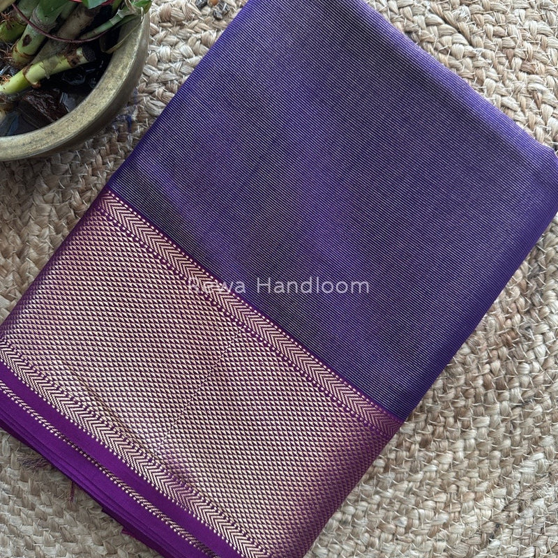 Exclusive Maheshwari Dark Blue Tissue Silk Saree ZTS0126