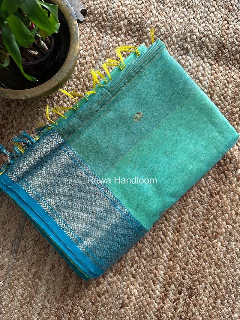 Maheshwari Mint Green Flower Butti Saree JBS098