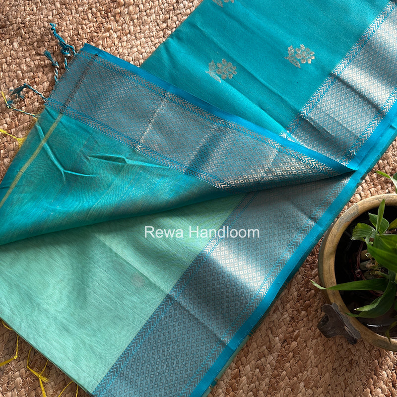 Maheshwari Mint Green Flower Butti Saree JBS098