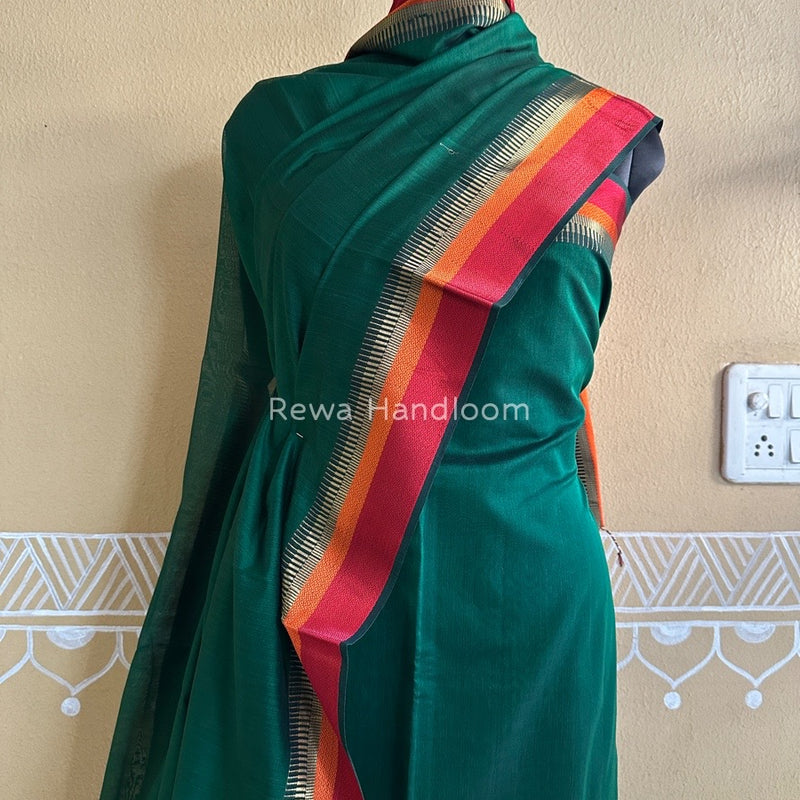 Maheshwari Rama Green Multicolour Dress Material RTP023