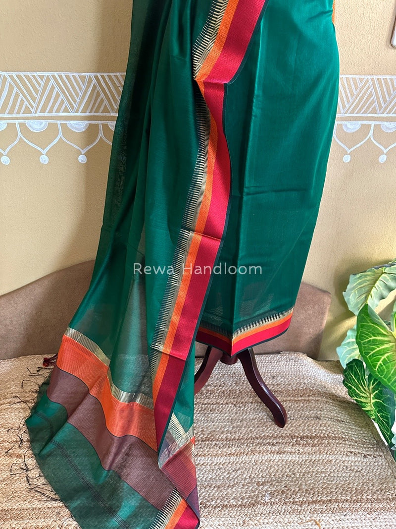 Maheshwari Rama Green Multicolour Dress Material RTP023