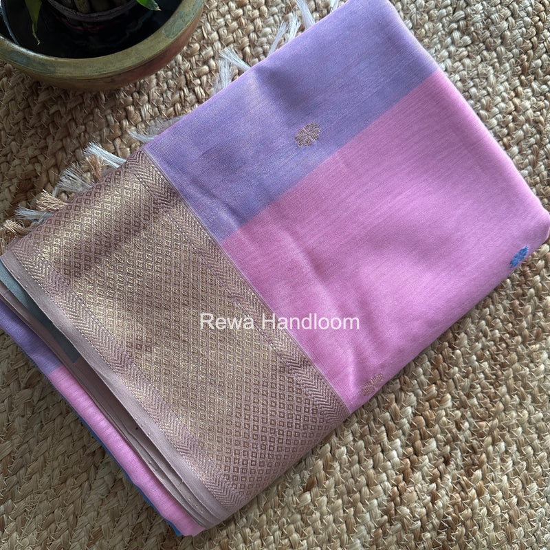 Maheshwari Pink Flower Butti Saree JBS0100