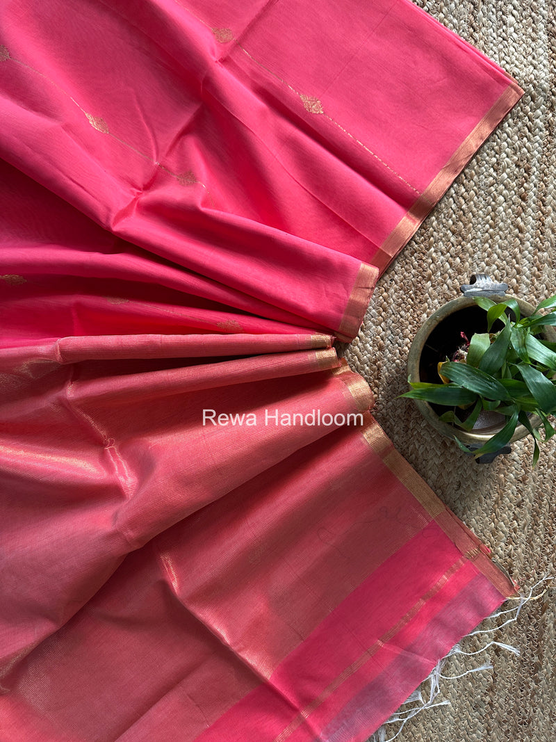 Maheshwari Carrot Red Butti Saree JLBS05