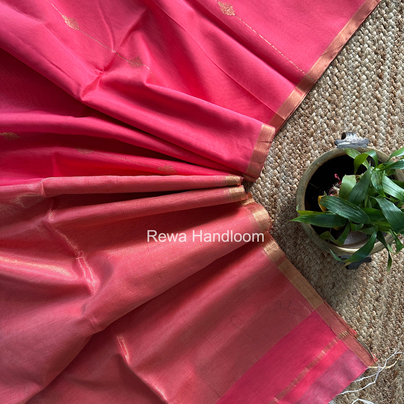 Maheshwari Carrot Red Butti Saree JLBS05