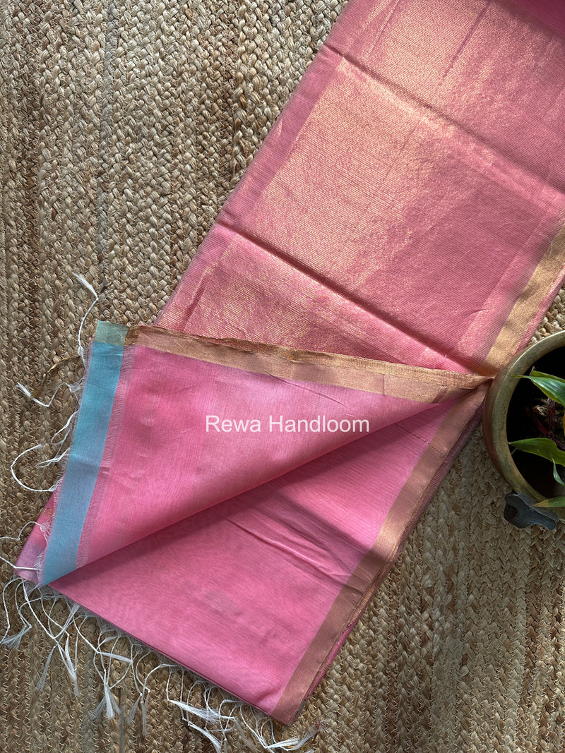Maheshwari Baby Pink Butti Saree JLBS01