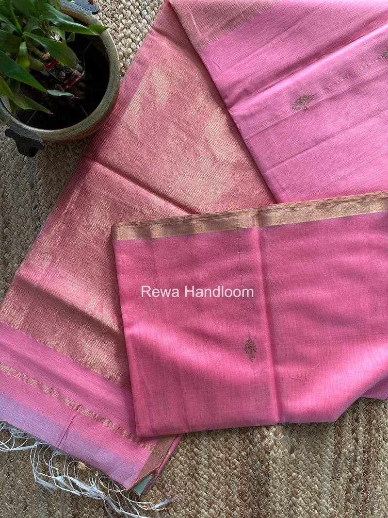 Maheshwari Baby Pink Butti Saree JLBS01