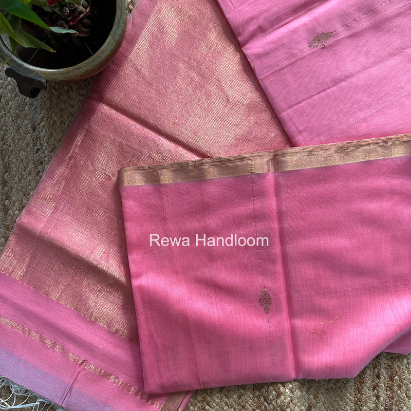 Maheshwari Baby Pink Butti Saree JLBS01