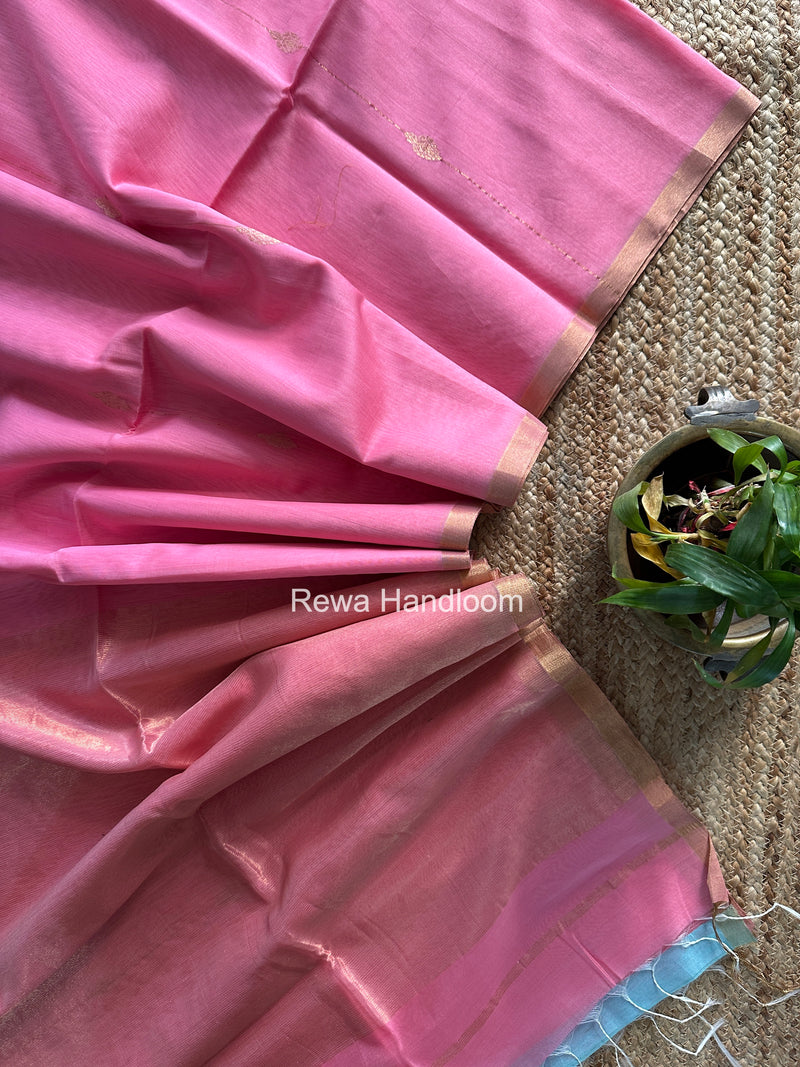 Maheshwari Baby Pink Butti Saree JLBS01
