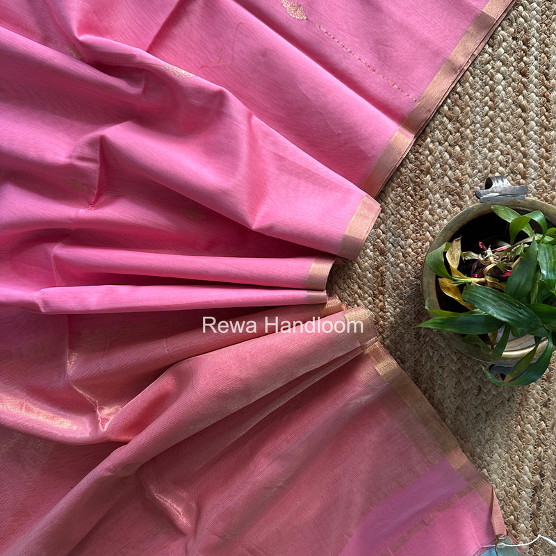 Maheshwari Baby Pink Butti Saree JLBS01