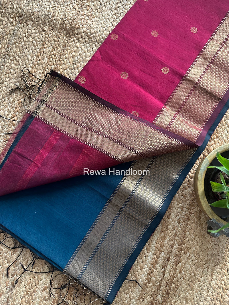 Maheshwari Rama Green Flower Butti Saree JBS0101