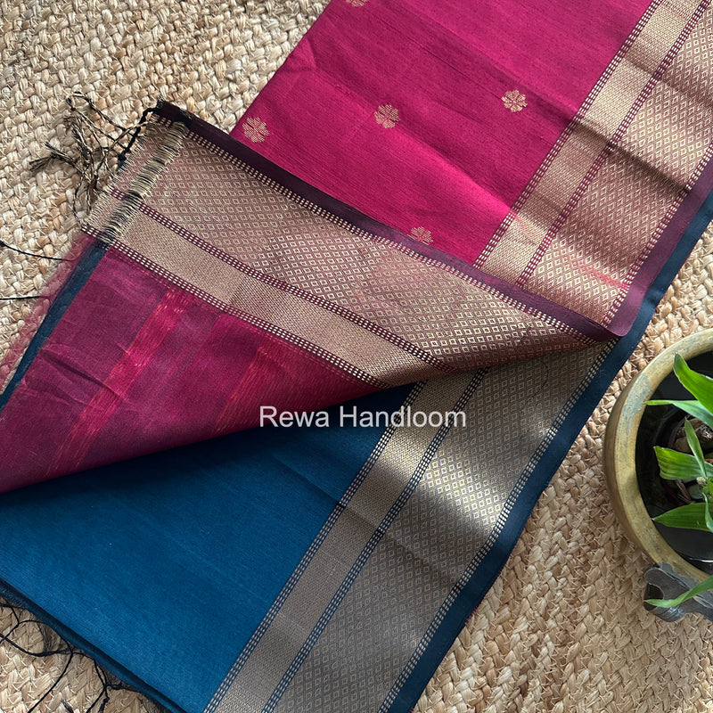 Maheshwari Rama Green Flower Butti Saree JBS0101