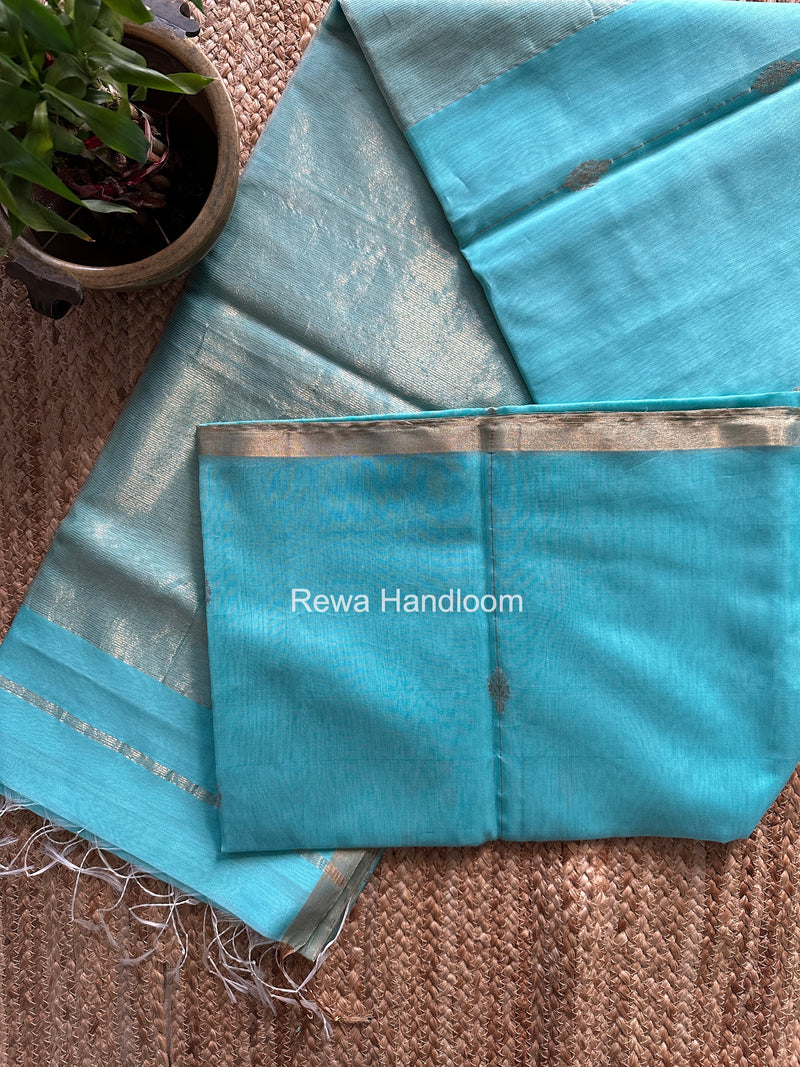 Maheshwari Sky Blue Butti Saree JLBS06