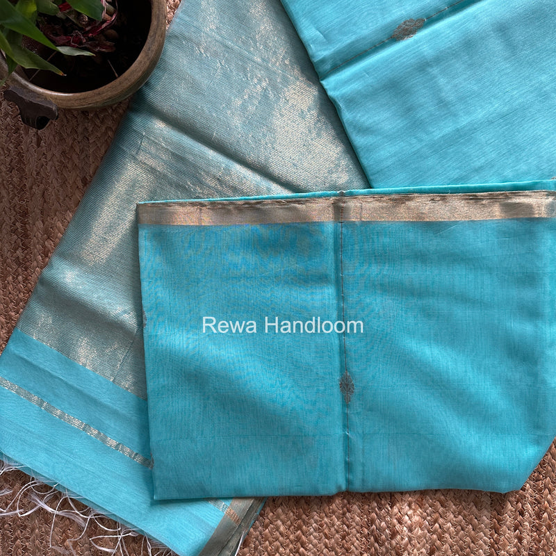 Maheshwari Sky Blue Butti Saree JLBS06