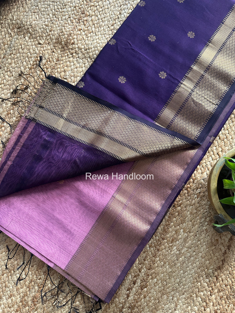 Maheshwari Onion Pink Flower Butti Saree JBS0102