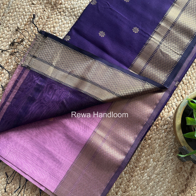 Maheshwari Onion Pink Flower Butti Saree JBS0102