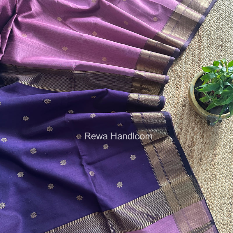 Maheshwari Onion Pink Flower Butti Saree JBS0102