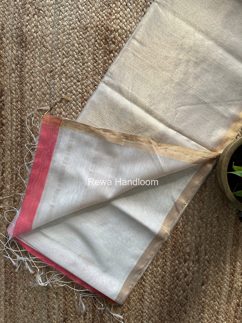 Maheshwari White Butti Saree JLBS02