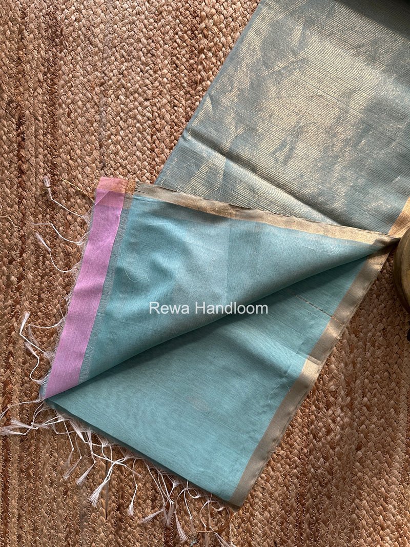 Maheshwari Aqua Green Butti Saree JLBS03