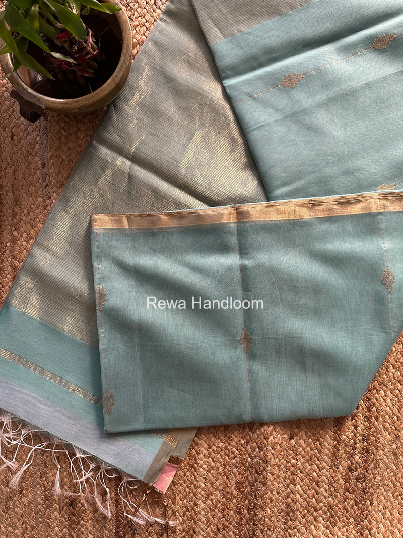 Maheshwari Aqua Green Butti Saree JLBS03