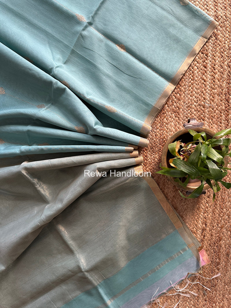 Maheshwari Aqua Green Butti Saree JLBS03