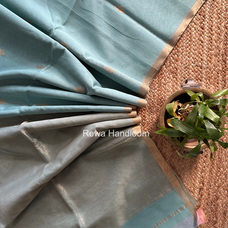 Maheshwari Aqua Green Butti Saree JLBS03