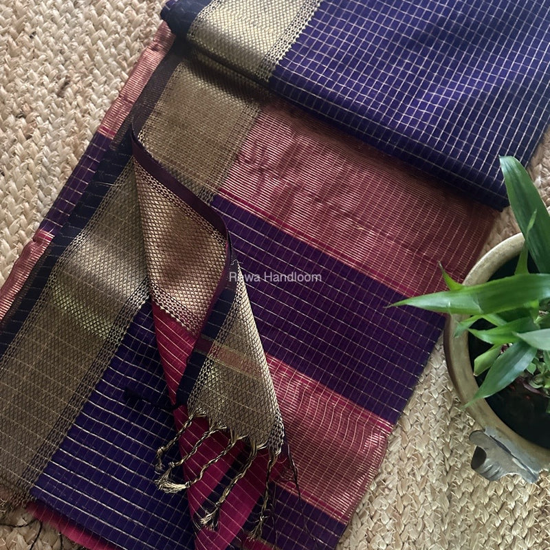Maheshwari Zari Checks Saree