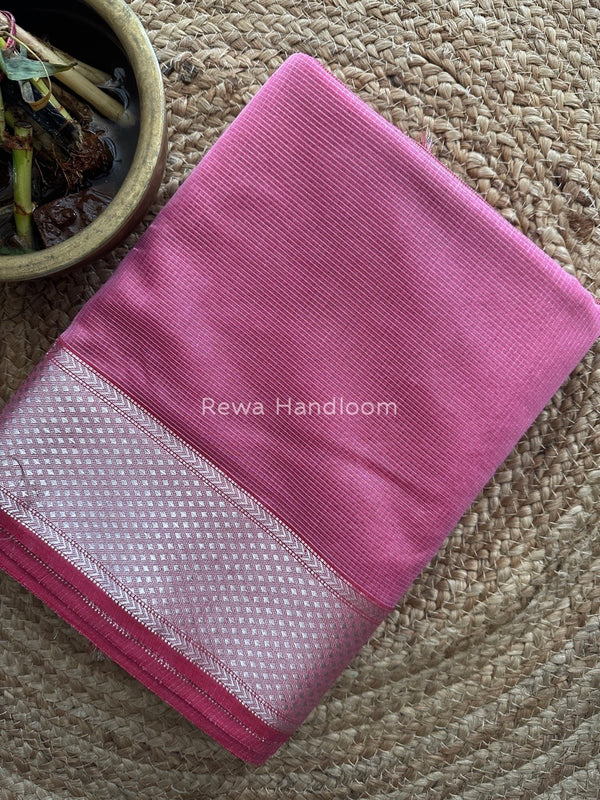 Exclusive Maheswari Baby Pink Silver Tissue Saree SC05